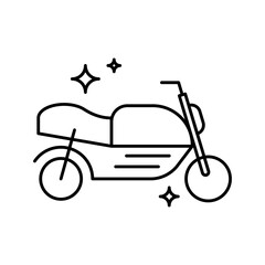 Motorcycle Transportation Icons with black outline style