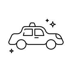 Taxi Transportation Icons with black outline style