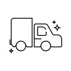 Truck Transportation Icons with black outline style