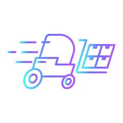 Forklift Transportation Icons with purple blue outline style