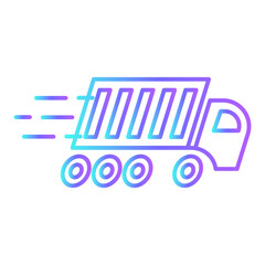 Cargo Transportation Icons with purple blue outline style
