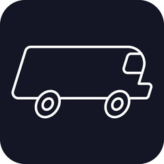 Van Transportation Icons with black filled outline style
