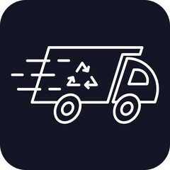 Garbage truck Transportation Icons with black filled outline style