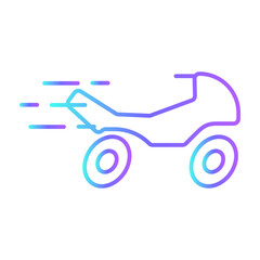 Bike Transportation Icons with purple blue outline style