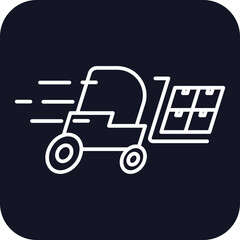 Forklift Transportation Icons with black filled outline style