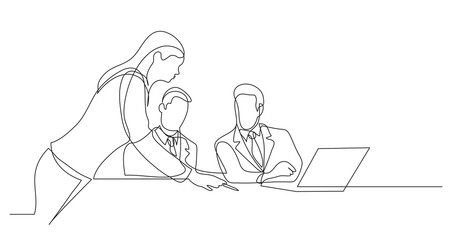 business colleagues discussing papers during working process - PNG image with transparent background