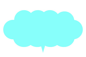 blue fluffy cloud speech bubble isolated