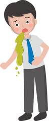 Male Vomiting Cartoon Comic Vector