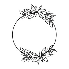 Hand-Drawn Botanical Branches and Leaves Illustration