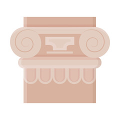 Antique column vector illustration. Greek or Roman stone pillar, Corinthian or Ionic orders on white background. Architecture, history, ancient Greece concept