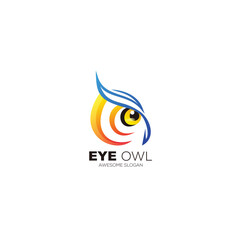 eyes owl design color gradient template