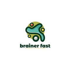 brain art logo template illustration color