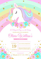 invitation card for the girl's first birthday party. Template for baby shower invitation. one year 