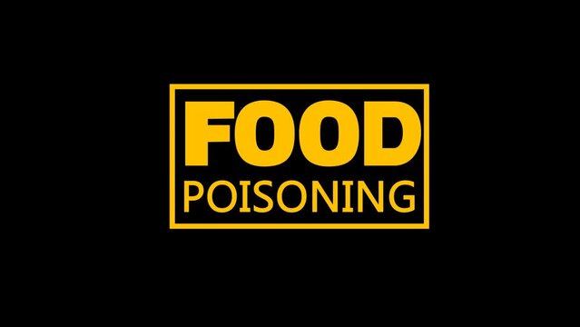 food poisoning warning signs,FOOD POISONING red Rubber Stamp Animation , 4k transparent animation.
