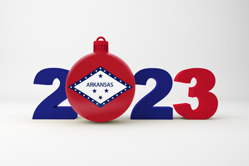 Fototapeta premium 2023 Year With Arkansas Christmas Ball