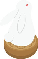 Cartoon comic vector of cute rabbit with moon cake
