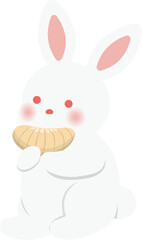 Cartoon comic vector of cute rabbit with pomelo