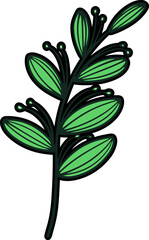 VIntage Botanical Floral Element