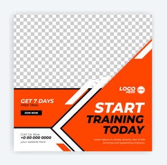 Gym and Fitness Social Media Template Post template, shape your body fitness banner design