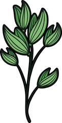 VIntage Botanical Floral Element