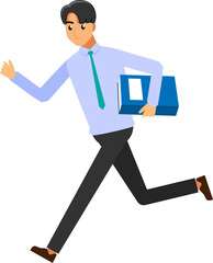 cartoon business man wearing white shirt ,png