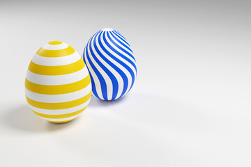 3d rendered decorative precious easter eggs on grey background for wallpapers, greeting cards, posters, ads.