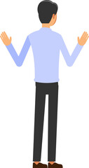 cartoon business man wearing white shirt ,png