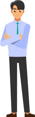 cartoon business man wearing white shirt ,png
