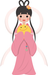 Mid-autumn festival of Chang'e and moon cartoon characters, comic characters vector
