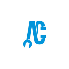 Letters AC Pipe and Wrench Logo Design 001