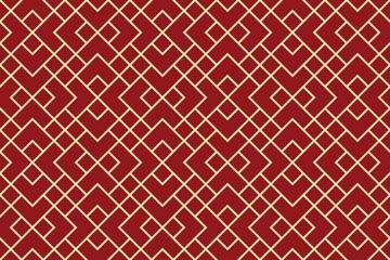 The geometric pattern with lines. Seamless vector background. Gold and red texture. Graphic modern pattern. Simple lattice graphic design