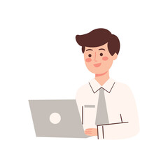 Man working with laptop