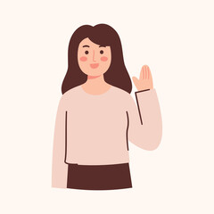 Woman waving hand
