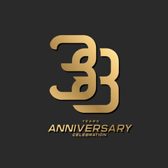 33 years anniversary celebration logotype with modern elegant number