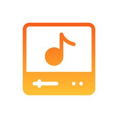 music flat gradient icon