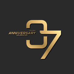 7 years anniversary celebration logotype with modern elegant number