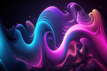 Colourful Psychic Waves, wellness calming spiritual concept Generative AI Illustration - obrazy, fototapety, plakaty