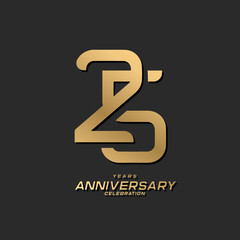 Obraz premium 25 years anniversary celebration logotype with modern elegant number