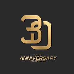 30 years anniversary celebration logotype with modern elegant number