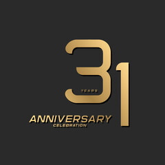 31 years anniversary celebration logotype with modern elegant number