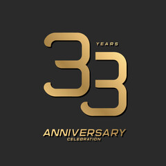 Obraz premium 33 years anniversary celebration logotype with modern elegant number