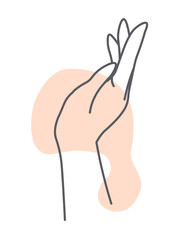 Female hand, elegant palm with fingers sketch