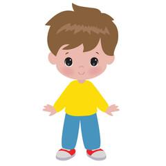Cute little boy vector cartoon illustration