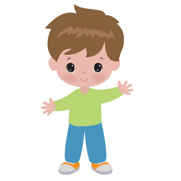 Cute little boy vector cartoon illustration