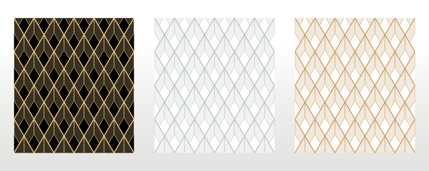 Set of abstract geometric patterns. Seamless vector backgrounds. Colored ornaments Graphic modern patterns Simple lattice graphic design