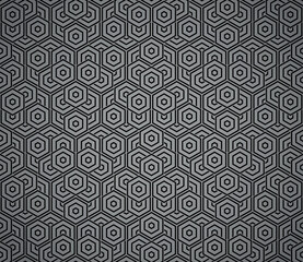 Abstract geometric pattern with stripes, lines. Seamless vector background. Black and gray ornament. Simple lattice graphic design