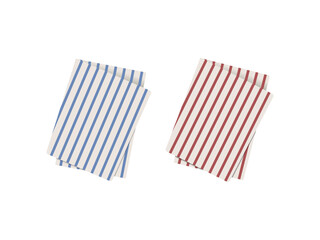 The red and green striped tablecloths. Decorative cotton napkin vectors.