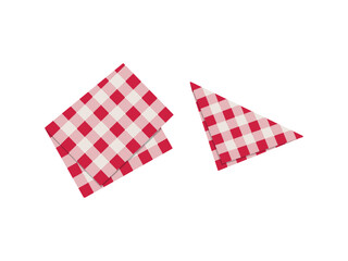 The checkered tablecloth. Decorative cotton napkin vector.