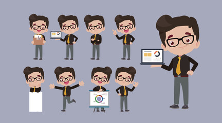 Fototapeta premium Office worker with different poses