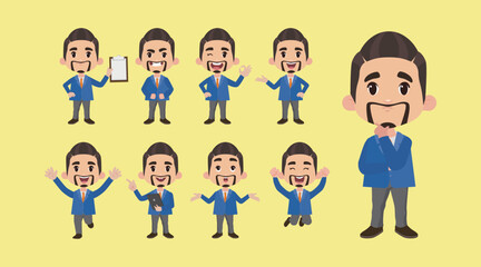 Office worker with different poses